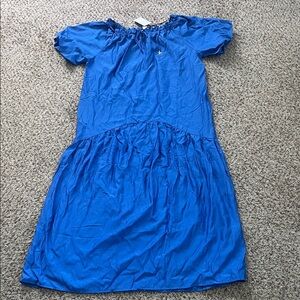 NWT Women’s H&M puff sleeve long Blue Dress size small